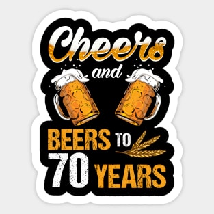 Cheers And Beers To My 70 1949 70th Birthday Sticker